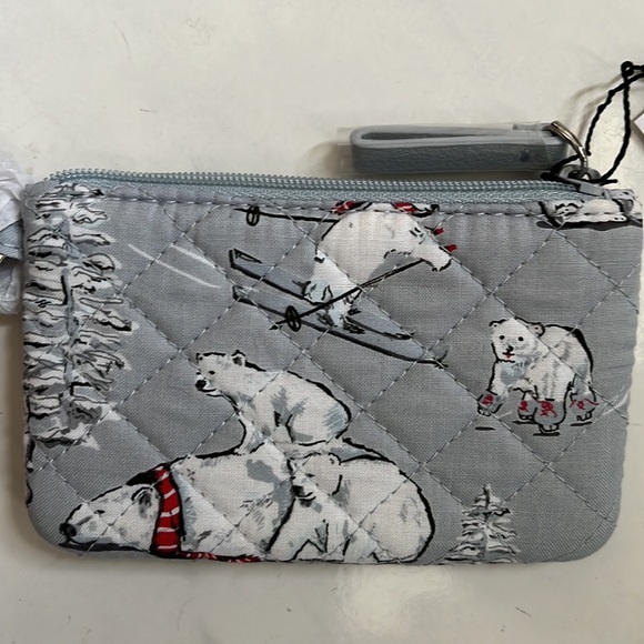 Vera Bradley  NWT   5x3  Zippered wallet  key ring   Lanyard  Quilted by/ Rd/ Bk - Picture 4 of 5